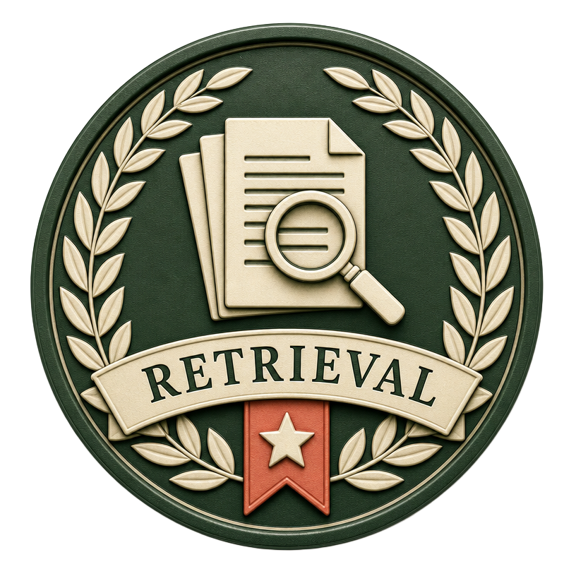 Retrieval certification badge